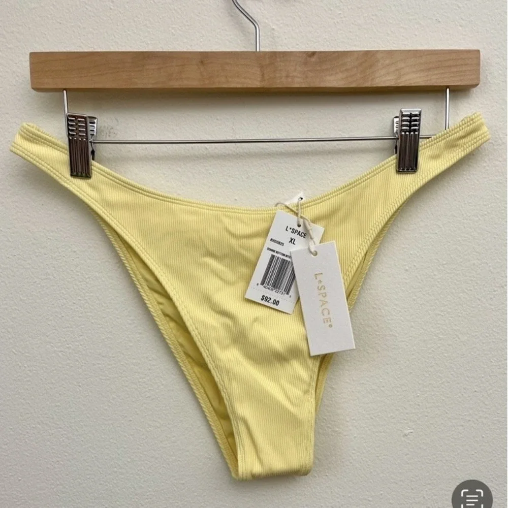 New! L*SPACE‎ Donnie Bottom Bitsy Ribbed Cheeky Bikini Bottom Daisy Yellow XL